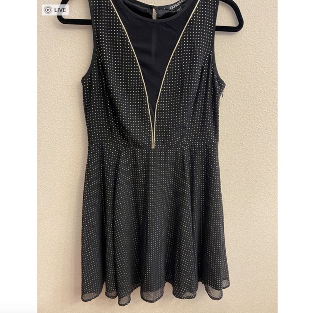 Express Black and Gold Party Dress